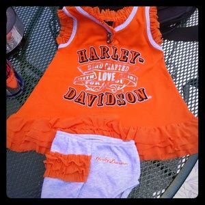 Baby girl harley davidson outfit